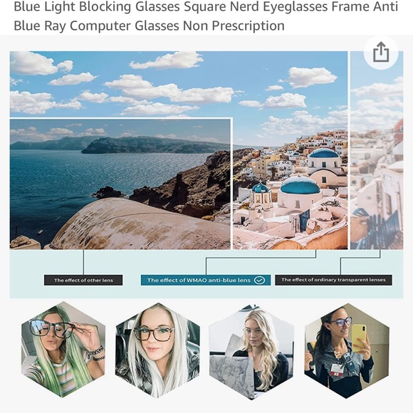 Blue light blocking stylish glasses NWT - Picture 7 of 13